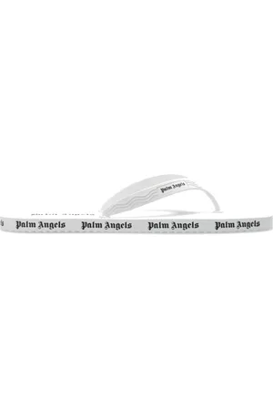 Palm Angels Schoenen, Dames, Wit, 38 EU, Rubberen Slip-On Flip Flop Slippers