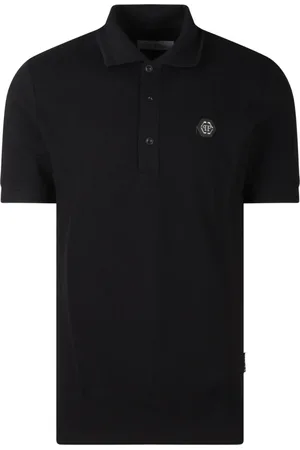 Philipp Plein Tops, Heren, Zwart, S, Katoen, Hexagon Polo Shirt