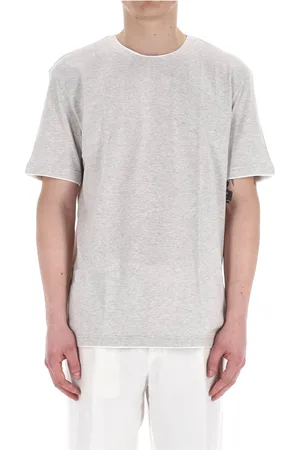 ELEVENTY Tops, Heren, Grijs, S, Katoen, Luxe T-shirt met dubbele profielen