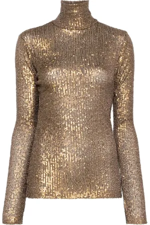Norma Kamali Truien, Dames, Bruin, M, Mock Neck Top Lange Mouwen