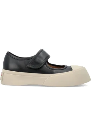 Marni Schoenen, Dames, Zwart, 40 EU, Leer, Zwarte Mary Jane Sneakers