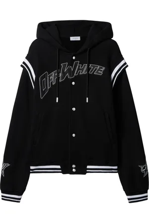 OFF-WHITE Jassen, Heren, Zwart, L, Katoen, Fleece Varsity Hoodie