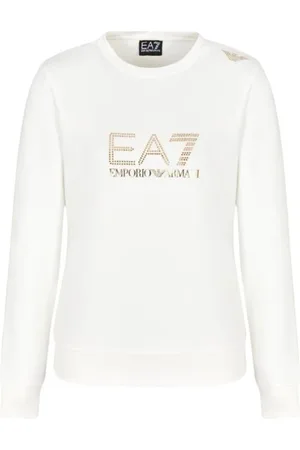 EA7 Tops, Dames, Wit, M, Witte Dames Sweatshirt