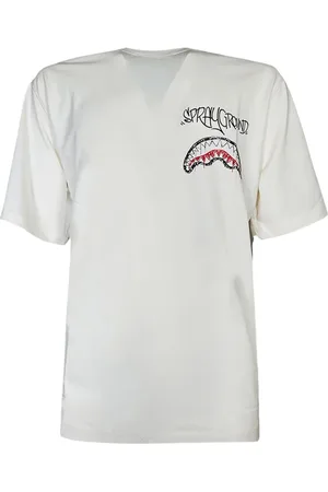 Sprayground Tops, Heren, Wit, M, Katoen, Diablo Bear Doodle T-shirt