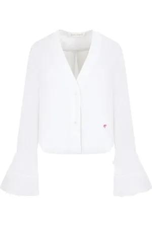 Palm Angels Blouses & Shirts, Dames, Wit, S, Stijlvolle Blouse