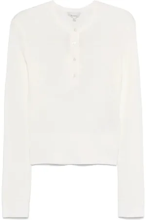 J.W.Anderson Truien, Dames, Wit, XS, Witte Crew Neck Sweater Lange Mouwen
