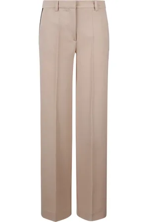 P.A.R.O.S.H. Broeken, Dames, Roze, L, Wol, Wollen broek met contrasterende zijstreep
