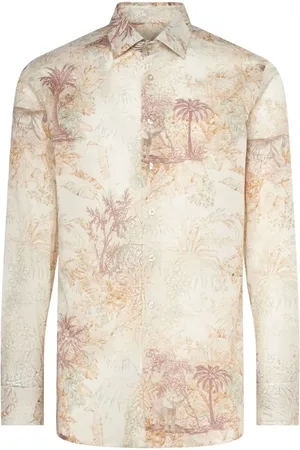 Etro Overhemden, Heren, , 2Xs, Katoen, Katoenen Overhemd Knoopsluiting Korte Mouwen