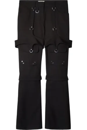 OFF-WHITE Broeken, Dames, Zwart, 2Xs, Wijde broek