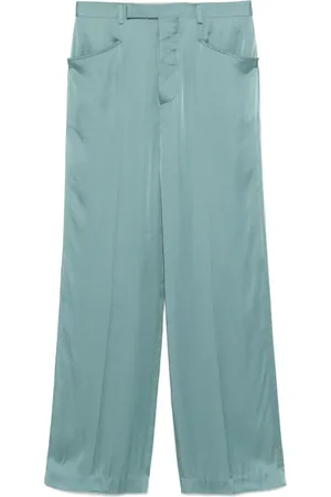 Rick Owens Broeken, Dames, Groen, S, Groene Hoge Taille Broek