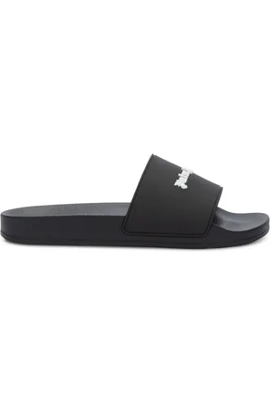 Palm Angels Schoenen, Heren, Zwart, 41 EU, Logo Pool Slippers