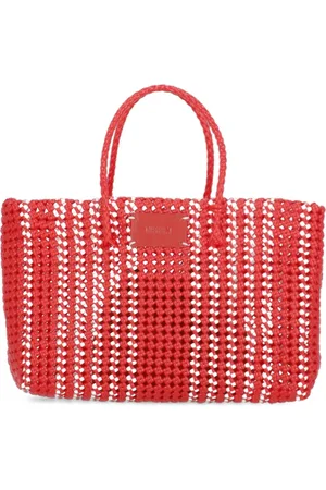 Msgm Tassen, Dames, Rood, ONE Size, Rode Handtas met Logopatch