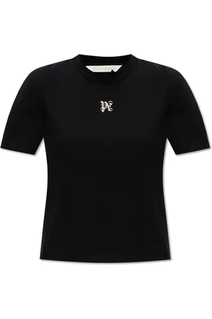 Palm Angels Tops, Dames, Zwart, XS, Katoen, Crewneck T-Shirt
