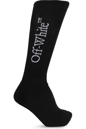 OFF-WHITE Ondergoed, Heren, Zwart, M, Katoen, Logo-Stamp Ribbed Sokken