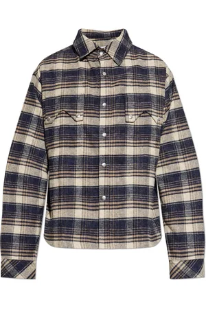 Rhude Overhemden, Heren, Blauw, S, Katoen, Overhemd met ruitpatroon