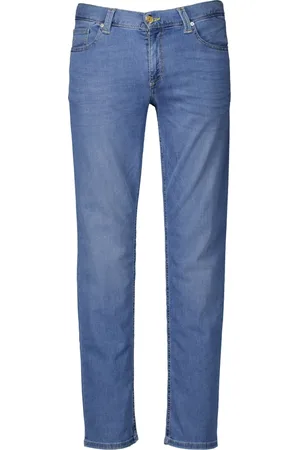 Alberto Jeans, Heren, Blauw, W34 L34, Denim, Pipe Jeans Blauw Stijlvol Denim