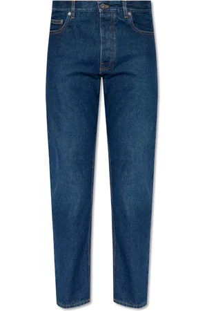 OFF-WHITE Jeans, Heren, Blauw, W30, Denim, Logo-Patch Tapered Jeans