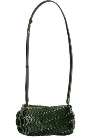 Paco rabanne Tassen, Dames, Groen, ONE Size, Metalen Groene Crossbodytas met Magnetische Sluiting