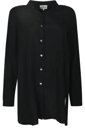 P.A.R.O.S.H. Blouses & Shirts, Dames, Zwart, S, Stijlvol Zwart Overhemd