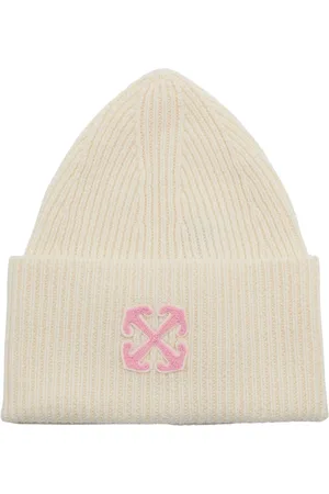 OFF-WHITE Accessoires, Dames, Wit, ONE Size, Wol, Arrow Beanie