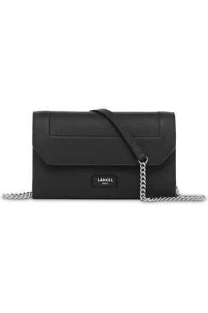 LANCEL Tassen, Dames, Zwart, ONE Size, Leer, Ninon Portemonnee met Ketting en Compartimenten
