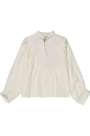Munthe Blouses & Shirts, Dames, , L, Katoen, Gewatteerde gebloemde blouse met borduursel