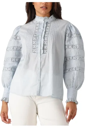 Antik Batik Blouses & Shirts, Dames, Blauw, S, Elegante Lena Blouse voor Dames