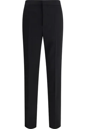Saint Laurent Broeken, Heren, Zwart, M, Wol, Wollen Tapered Broek met Zakken