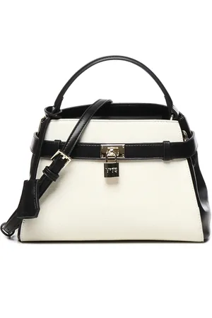 V°73 Tassen, Dames, Wit, ONE Size, Korrel Handtas met Persoonlijk Hangslot