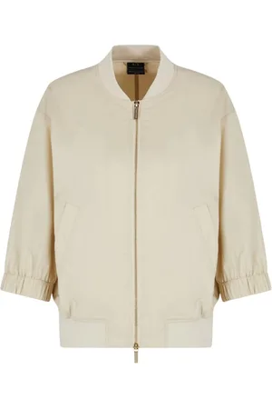 Armani Exchange Jassen, Dames, , S, Katoen, Jassen met rits Geribbelde driekwartmouwen