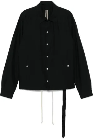 Rick Owens Jassen, Heren, Zwart, L, Zwarte Drkshdw Jas met Drukknopen