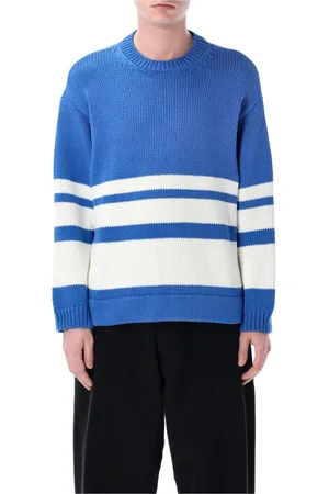 YMC YOU MUST CREATE Truien, Heren, Blauw, S, Katoen, Gestreepte Blauw Witte Gebreide Trui