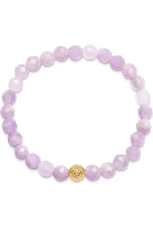 Nialaya Accessoires, Dames, Geel, L, Armband met Amethist Lavendel en Goud