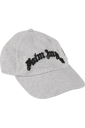 Palm Angels Accessoires, Heren, Grijs, ONE Size, Katoen, Curved Logo Cap