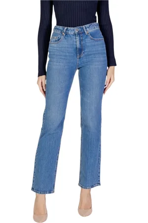 VERO MODA Jeans, Dames, Blauw, W29 L34, Lichtgewassen Straight Jeans met hoge taille