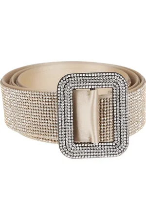 BENEDETTA BRUZZICHES Accessoires, Dames, Geel, ONE Size, Roze & Paarse Strass Mesh Riem