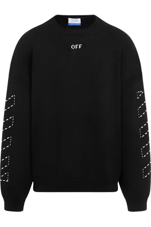OFF-WHITE Sweatshirts & Hoodies, Heren, Zwart, S, Katoen, Stitch Arrow Diags Pullover