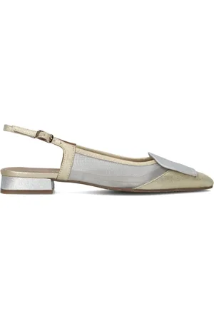 Lodi Schoenen, Dames, Geel, 40 EU, Gouden Slingbacks met Puntige Neus