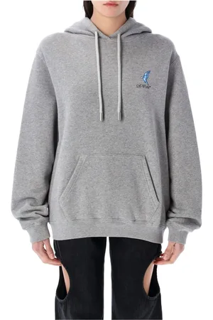 OFF-WHITE Sweatshirts & Hoodies, Dames, Grijs, M, Katoen, Fresco Harrow Regular Hoodie