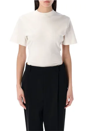 MUGLER Tops, Dames, Wit, S, Katoen, Corset Bodysuit met Open Rug