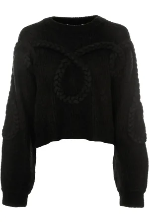Munthe Truien, Dames, Zwart, M, Gebreide trui met kabeldetail aan de voorkant