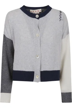 Marni Truien, Dames, Grijs, S, Leer, Witte Sweater Elegant Comfortabel Veelzijdig