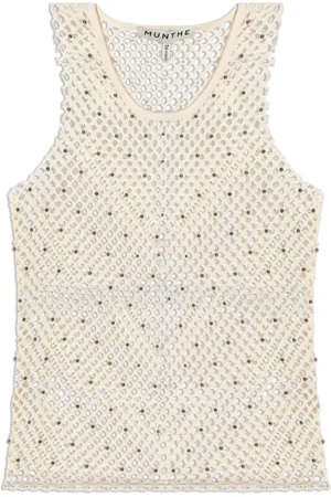 Munthe Tops, Dames, , XS, Polyester, Crochet Top ‘Farlie’