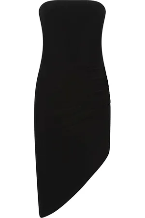 Norma Kamali Kleedjes, Dames, Zwart, XS, Polyester, Korte Strapless Jurk
