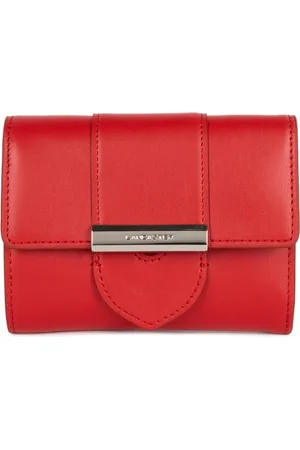 Lancaster Accessoires, Dames, Rood, ONE Size, Leer, Rabat Portemonnee met Metalen Sluiting Paris Ily
