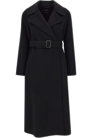 Max Mara Mantels, Dames, Zwart, L, Zwarte Manu Leren Portemonnee
