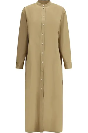 Jil Sander Kleedjes, Dames, , S, Shirtjurk met logo borduursel en splitten