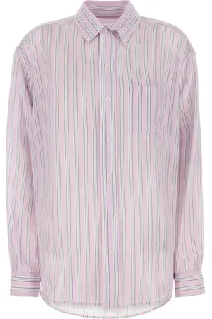 Alexander Wang Blouses & Shirts, Dames, Paars, S, Geborduurde Zijden Oversized Shirt