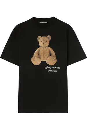 Palm Angels Tops, Heren, Zwart, S, Katoen, Bear In Mind T-Shirt