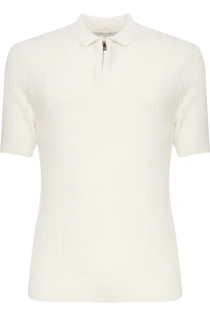 ELEVENTY Tops, Heren, , L, Sand Zip Polo Shirt